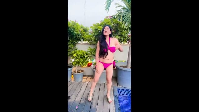 Instagram Hot Model @harshilkalia Bikini In A Pool