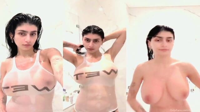 mia khalifa nude wet tank top shower onlyfans livestream