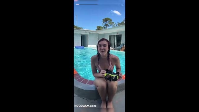 Plump Little Peach Doing Cannonballs At The Pool