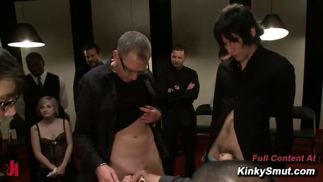 Jessie Cox Public Disgrace Blindfold Gag Crowd Spanking Group Oral At Kink Castle