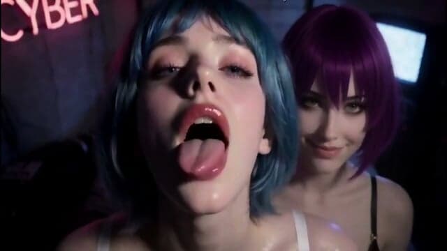 Lesbians Kiss Before Rear Entry AI Generated
