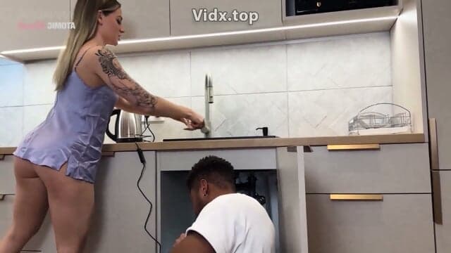 Slutty Wife Gets Fucked By The Black Plumber With A Huge Cock